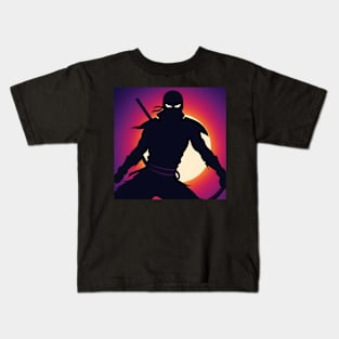 Stylish Ninja silhouette Kids T-Shirt